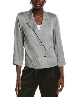 Ganni Washed Satin Shirt - Gray