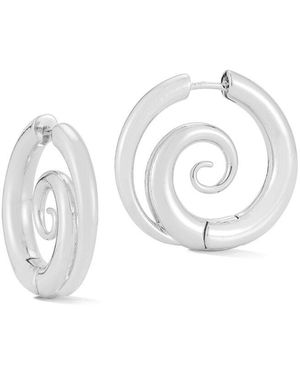 Chloe and Madison Jewelry Spiral Hoops - White