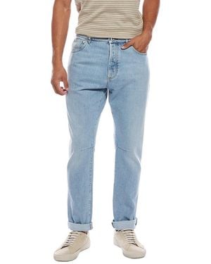 Brunello Cucinelli Leisure Fit Light Wash Cuffed Jean - Blue