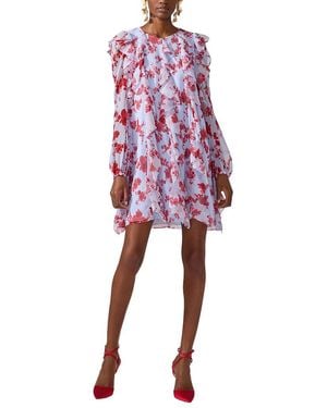Carolina Herrera Ruffle Silk Mini Dress - Red