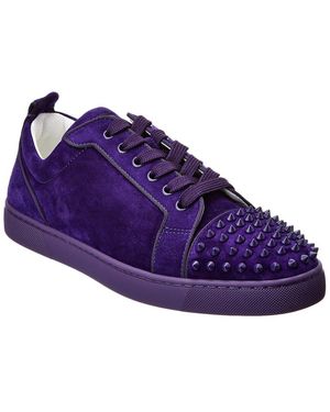 Christian Louboutin Louis Junior Spikes Suede Trainer - Purple