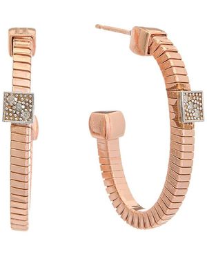 Meshmerise 18k Gold Over Silver 0.06 Ct. Tw. Diamond Earrings - White