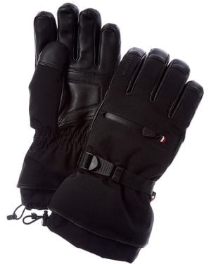 Moncler Leather-Trim Gloves - Black
