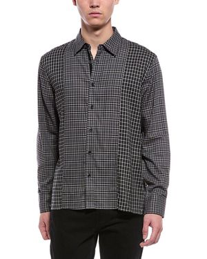 Rag & Bone Dalton Flannel Patchwork Shirt - Gray