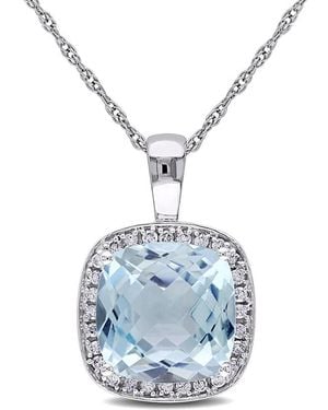 Rina Limor 10k 4.35 Ct. Tw. Diamond & Sky Blue Topaz Pendant Necklace