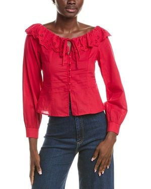 CELESTINE SEI Embroidered Lace Top