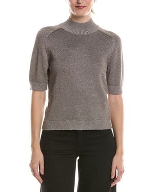 Michael Stars Sabel Mock Neck Top - Gray