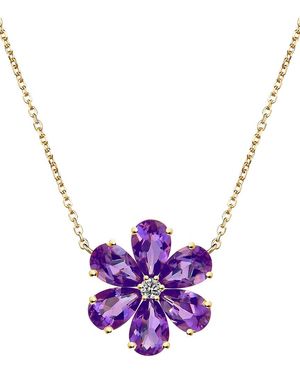 Kai Fine Jewelry 14K 2.12 Ct. Tw. Diamond & Amethyst Necklace - Purple