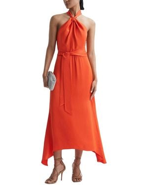 Reiss Evelyn Halter Occasion Dress - Red