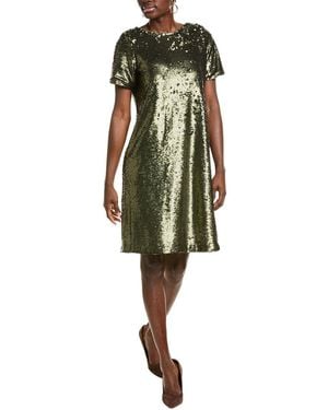 Anne Klein Sequined Polyester Cocktail And Party Dress - Green