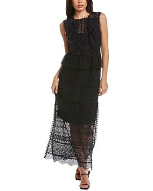 Ulla Johnson Lace Silk-Trim Maxi Dress - Black