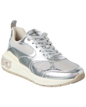Ferragamo Leather & Mesh Sneaker - Metallic