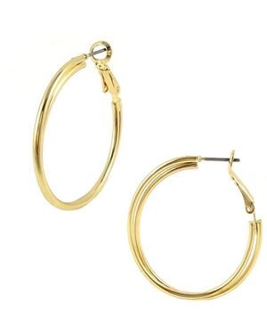 Savvy Cie 18k Plated Double Hoops - Metallic