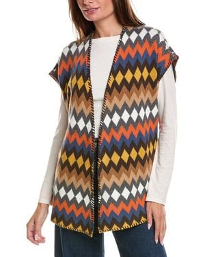Minnie Rose Tie Waist Cardigan Poncho - White