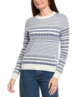 Kier + J Kier + J Oversized Jacquard Wool & Cashmere Jumper - Blue