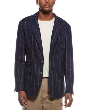 Brunello Cucinelli Linen & Wool-Blend Blazer - Blue