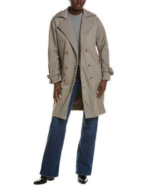 Marion Collared Neck Buttoned Coat - Natural