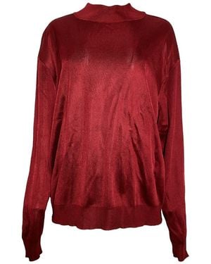 Alaïa Alaïa Mock Neck Sweater (authentic Pre-loved) - Red