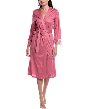 Hanro Eva Lace Accented Robe - Pink