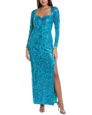 SHO by Tadashi Shoji Sequin Maxi Dress - Blue