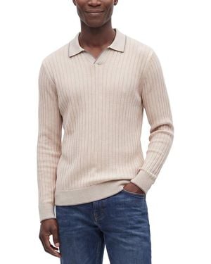 RAFFI Wool-Blend Drop Needle Shirt - Blue