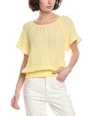 Michael Stars Freema Smocked Top - Yellow