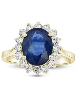 LEVARON 14k 3.75 Ct. Tw. Diamond & Sapphire Cocktail Ring - Blue