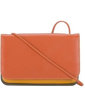 Mywalit Full Flap Leather Shoulder Clutch - Orange