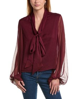 Bardot Solace Tie-Front Blouse - Red