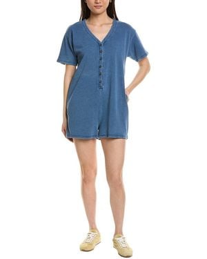 Z Supply Enid Knit Denim Romper - Blue