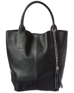 Italian Leather Tote - Black
