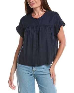 Splendid Linen Blend Top - Blue