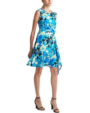 Natori Sleeveless Side Drape Dress - Blue