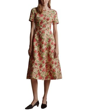 Adam Lippes Evangeline Wool & Silk-Blend Dress - Brown