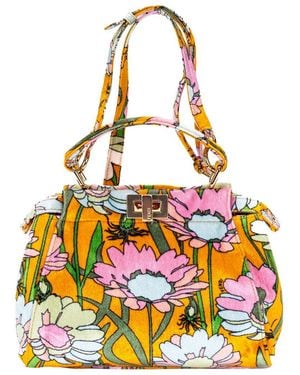 Fendi Orange & Pink Velvet Canvas Peekaboo (authentic Pre-loved) - Yellow