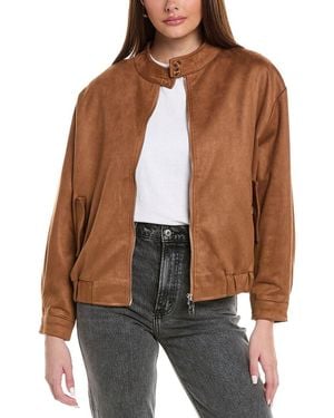 REVERIEE Band Collar Jacket - Brown