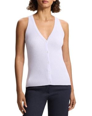 Theory Slim Rib Jumper Vest - Purple