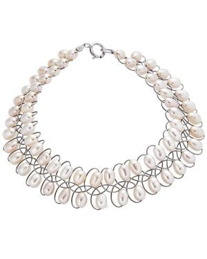 Belpearl Silver 3-4mm Pearl Bracelet - Metallic