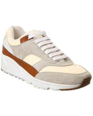 Saint Laurent Bump Nylon & Suede Trainer - White