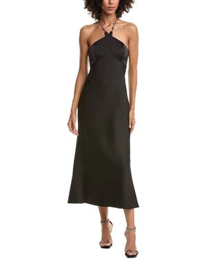 Liv Foster Knotted Crystal Halter Midi Dress - Black
