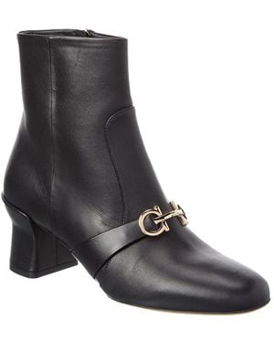 Ferragamo Orietta Leather Bootie - Black