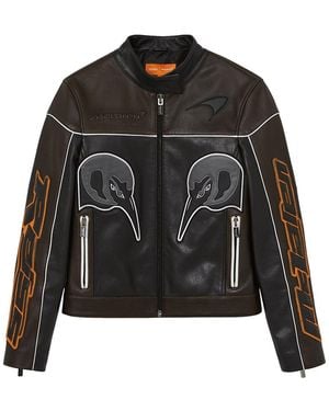 Reiss Champion Leather Mclar Jacket - Black