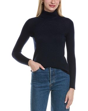 Sofiacashmere Turtleneck Wool & Cashmere-Blend Sweater - Blue