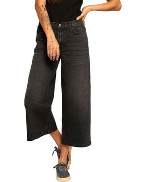 Current/Elliott Current/Elliott The Dusty Out Crop Wide Leg Jean - Black