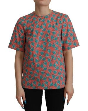 Dolce & Gabbana Chic Sailboat Print Cotton Top - Pink