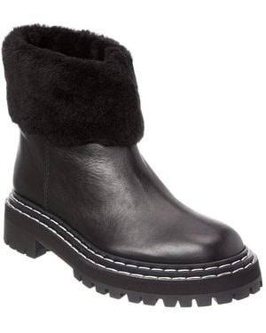 Proenza Schouler Leather & Shearling Boot - Black