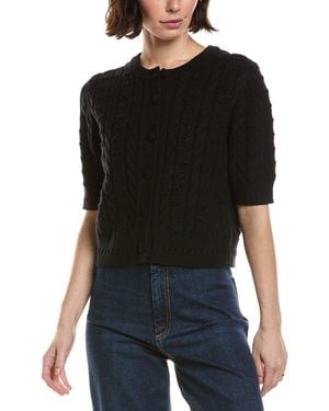 Lilla P Short Sleeve Cardigan Jumper - Black