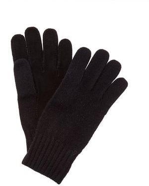 Portolano Suede-Trim Wool-Blend Gloves - Black