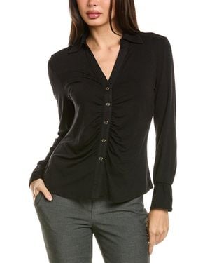 Badgley Mischka Ruched Top - Black