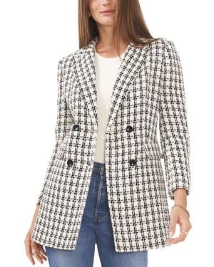 Vince Camuto Double-Breasted Longline Jacket - Blue